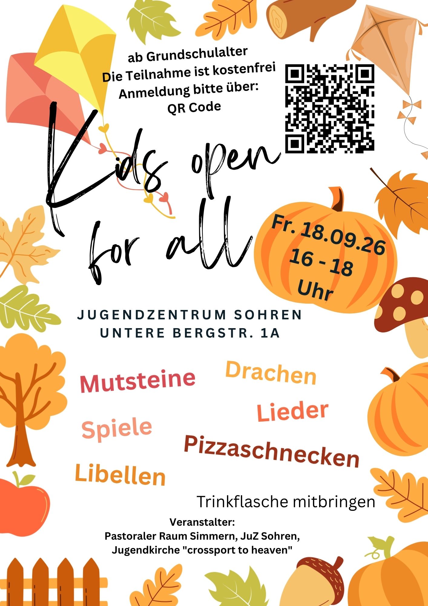 Flyer mit Kürbissen und Blättern