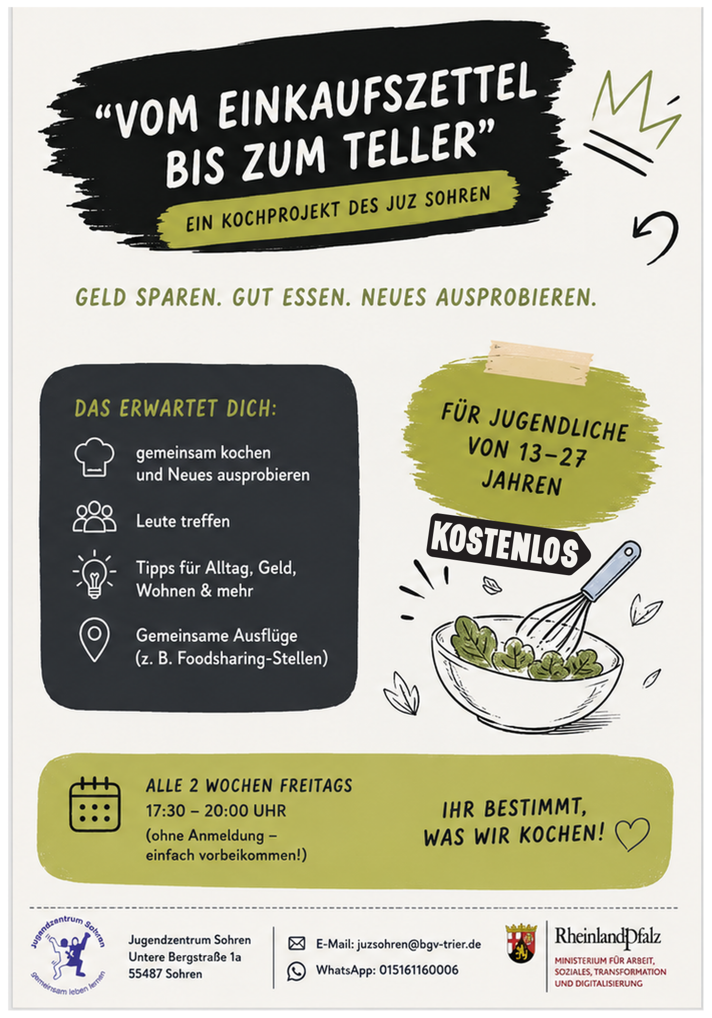 Vom Einkaufszettel zum Teller Jugend
