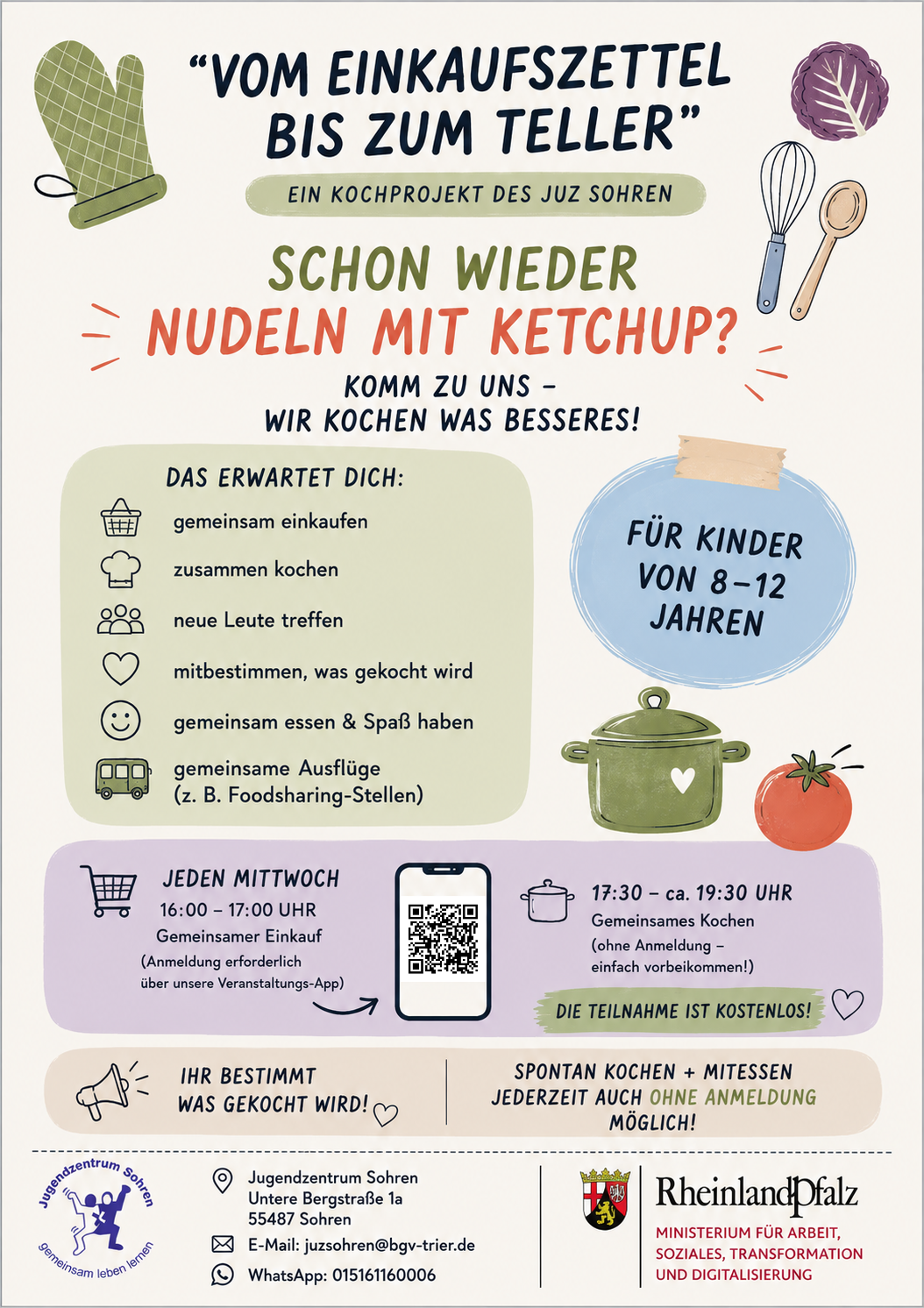 Vom Einkaufszettel zum Teller Kinder